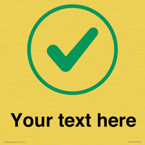 Custom plain background, green tick in circle sign